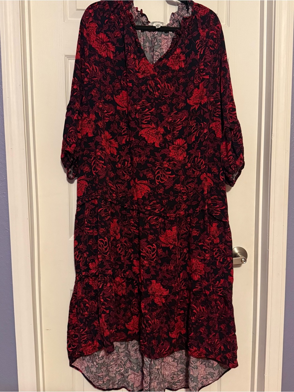 The Pioneer Woman Pink, Red, and Black Floral Maxi Dress